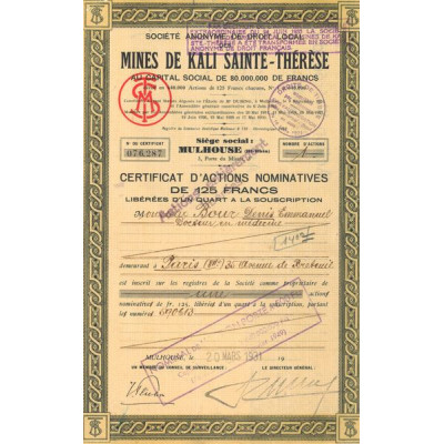 S.A. de Droit Local des Mines de Kali St-Thérèse (CN Act 125 F)