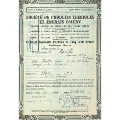 Sté de Produits Chimiques et d'Engrais d'Auby (CN Act 500 F)