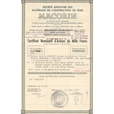 Sté Anonyme des Matériaux de Construction du Rhin Macorin (CN Act 1000 F)