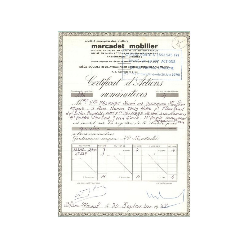 S.A des Ateliers Marcadet Mobilier (CN 4 Act)