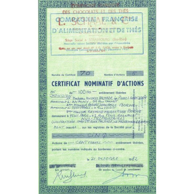 Cie Française des Chocolats et des Thés L. Schaal & Cie (CN Act 100 F)