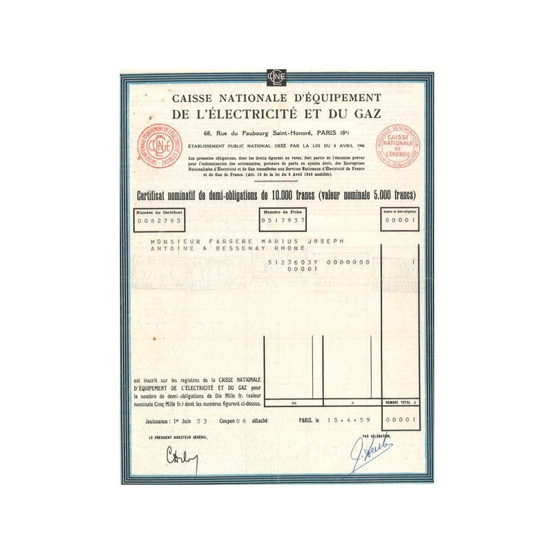 Caisse Nationale d'Equipement de l'Electricité et du Gaz (CN Act 5000 F)