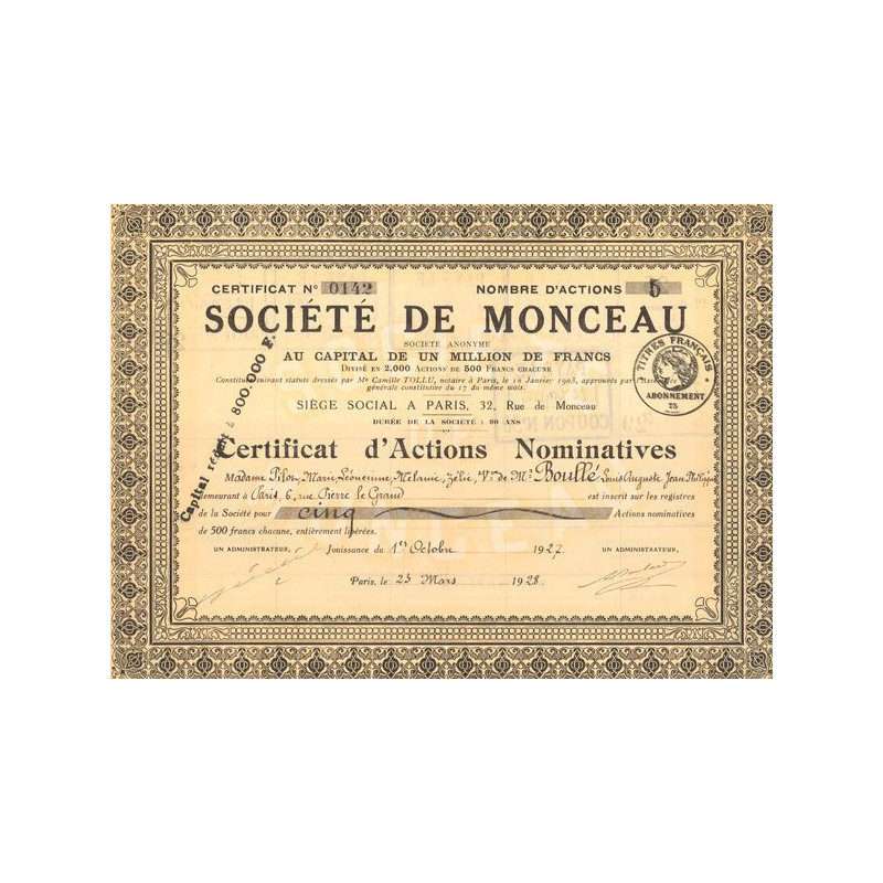 Sté de Monceau (CN Act 500 F)
