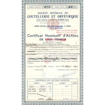 Sté Gale de Coutellerie et Orfèvrerie (CN Act 15 NF)