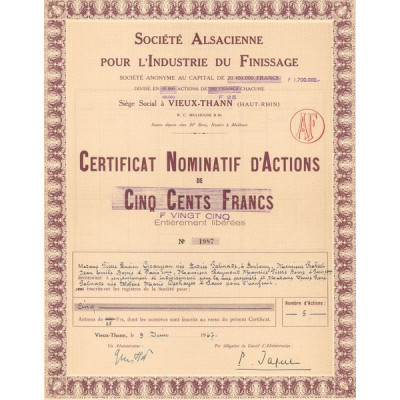 Sté Alsacienne pour l'Industrie du Finissage (CN Act 500 F)