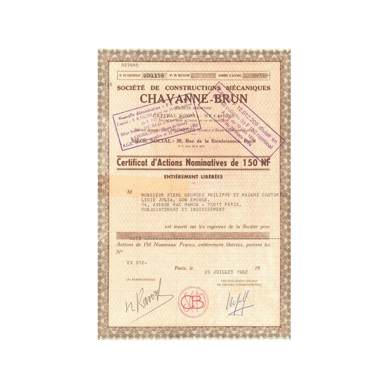 Sté de Constructions Mécaniques Chavanne-Brun (CN Act 150NF)