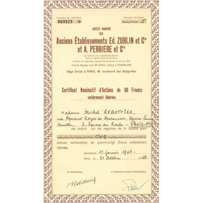 S.A des Anciens Etablissements Ed. Zublin et Cie et A. Perriere et Cie (CN Act 80F)