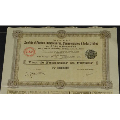 S.I.M.A.F. Sté d'Etudes Immobilières Commerciales et Industrielles en Afrique Française (PF)