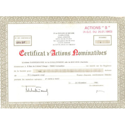 Cie des Cristalleries de Saint-Louis (CN Act B 55F)