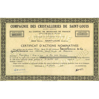 Cie des Cristalleries de Saint-Louis (CN Act 1500F)