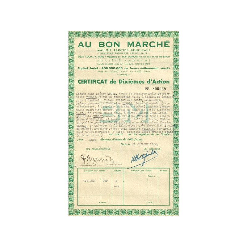 Au Bon Marché - Maison Aristide Boucicaut (nomin)(modèle 3)