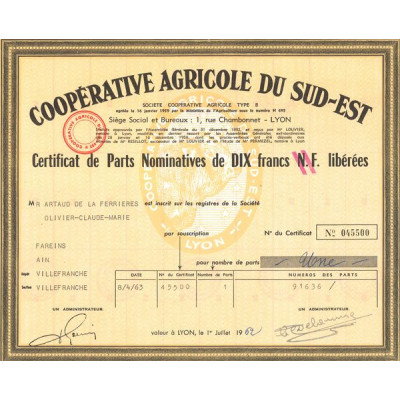 Coopérative Agricole du Sud-Est (CN) (Modele 2)