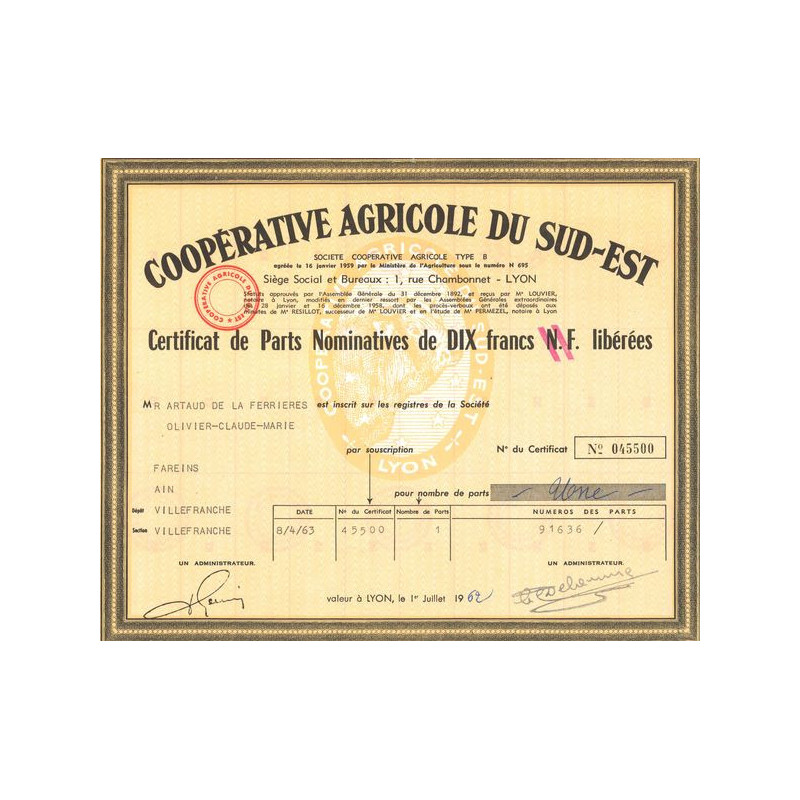 Coopérative Agricole du Sud-Est (CN) (Modele 2)