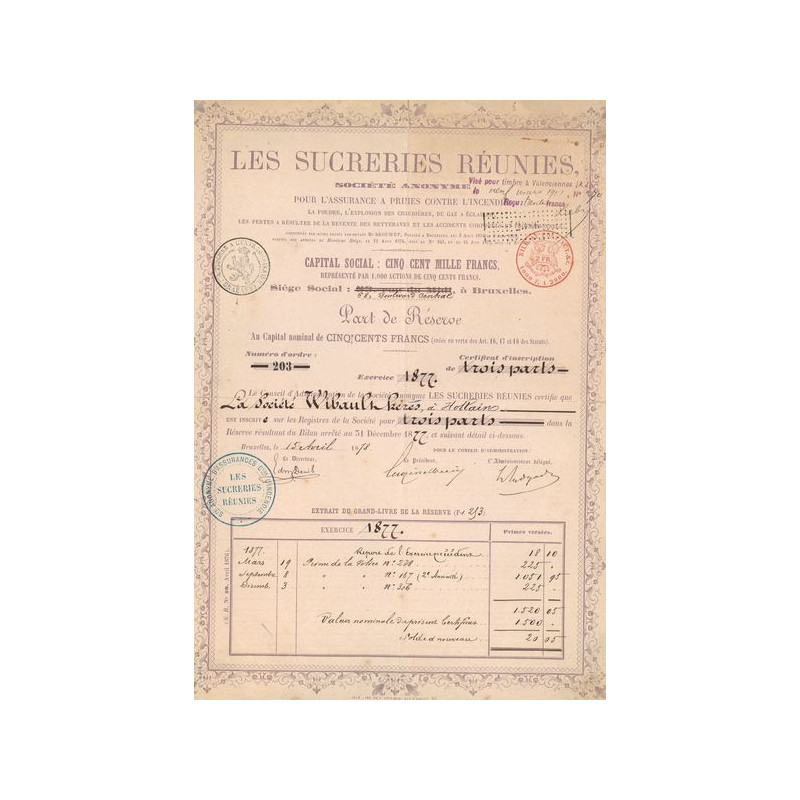 Les Sucreries Réunies (Part de Réserve)