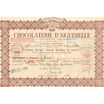Chocolaterie d'Aiguebelle à Donzère (Drôme) (CN Act 300F)
