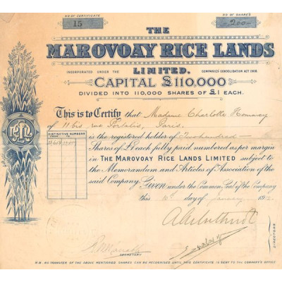 The Marovoay Rice Lands Ltd (CN Act 1£)