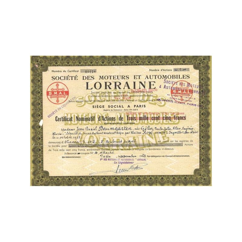 Sté des Moteurs et Automobiles Lorraine (CN Act 3500F)