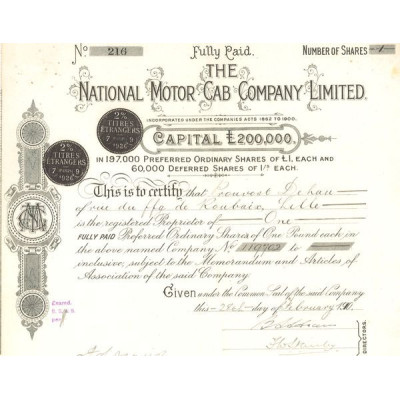 The National Motor Cab Cy Ltd (CN Act 1£)