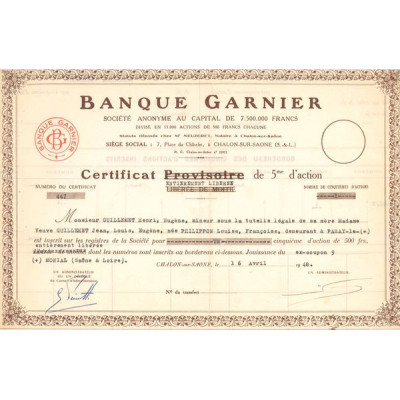 Banque Garnier (CN Act 500F)