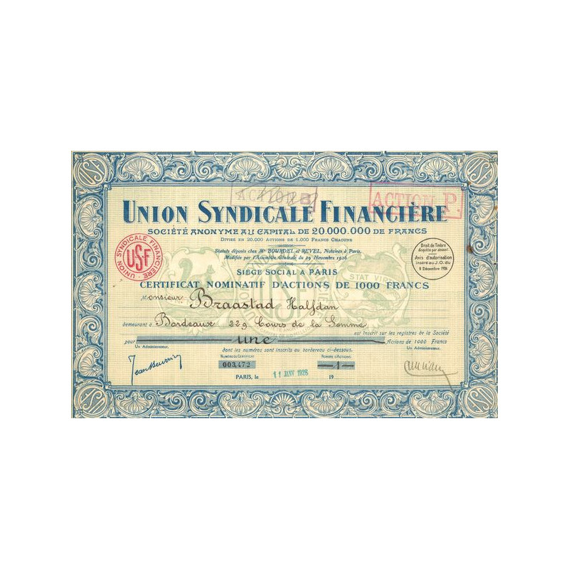 Union Syndicale Financière (CN Act 1000F)
