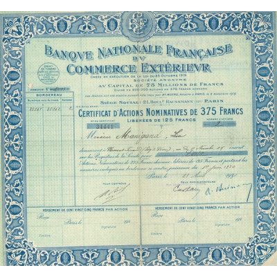 Banque Nationale Française du Commerce Extérieur (CN Act 375F)