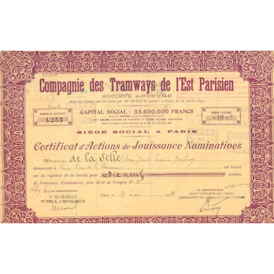 Cie des Tramways de l'Est Parisien (CN Act 100F)