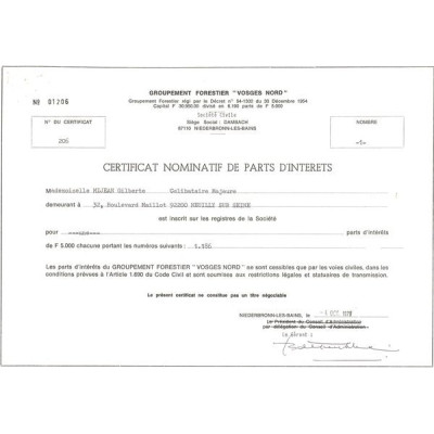 Groupement Forestier "Vosges Nord" (CN Act 5000F)