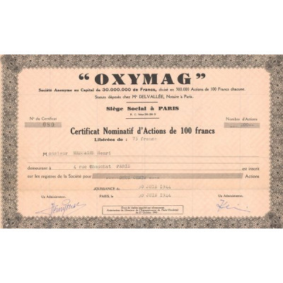 "Oxymag" (CN Act 100F)