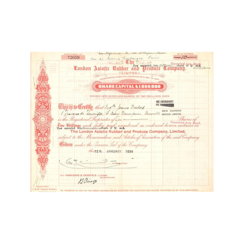 The London Asiatic Rubber and Produce Cy Ltd (CN Act 2£)