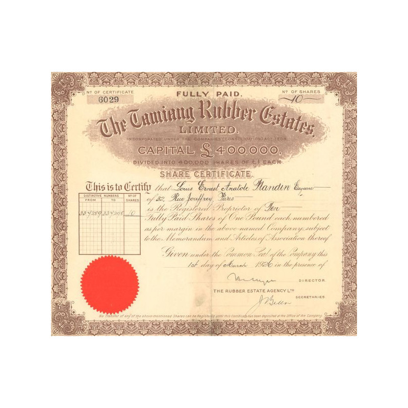 The Tamiang Rubber Estates Ltd (CN Act 1£)