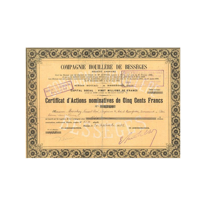 Cie Houillère de Bessèges (CN Act 500F)