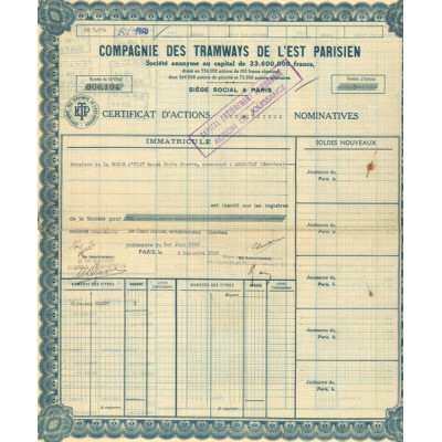 Cie des Tramways de l'Est Parisien (CN Act O 100F)
