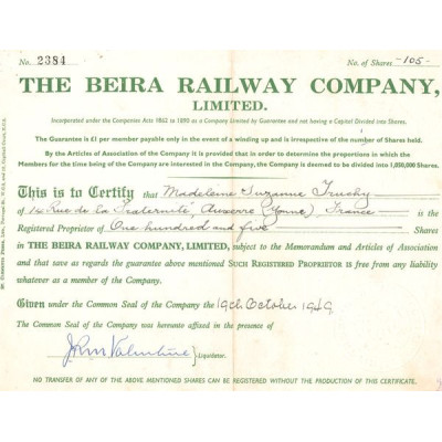 The Beira Railway Cy Ltd (CN 105 Act)