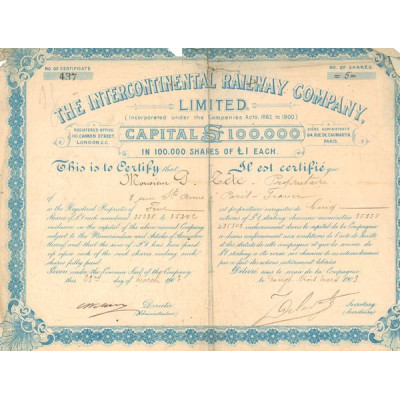 The Intercontinental Railway Cy Ltd (CN Act 1£)
