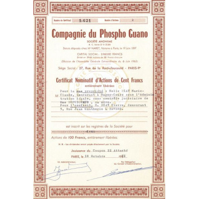Cie du Phospho Guano (CN Act 100F)