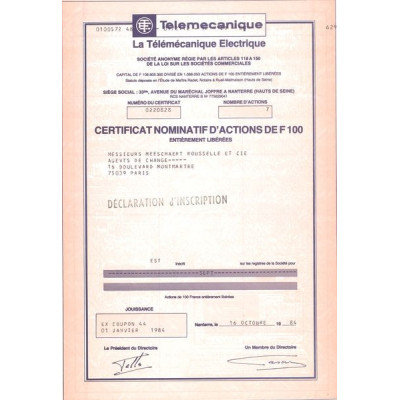 La Télémécanique Electrique (CN Act 100F)