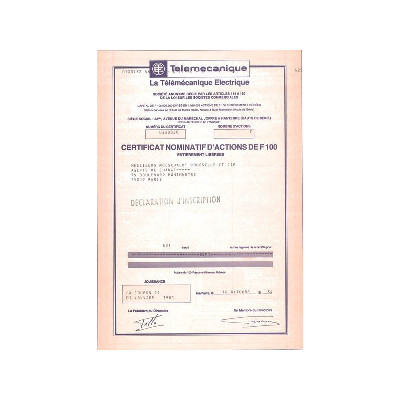 La Télémécanique Electrique (CN Act 100F)