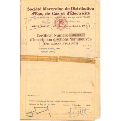 Sté Marocaine de Distribution d'Eau de Gaz et d'Electricité (CN Act 5000F)