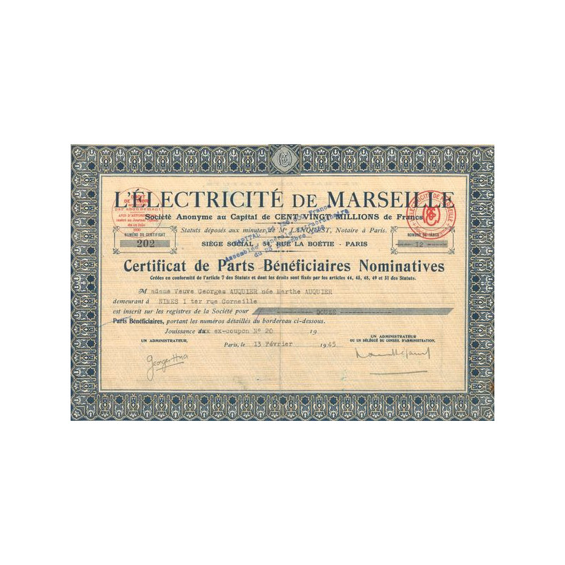 L'Electricité de Marseille (CN PB)