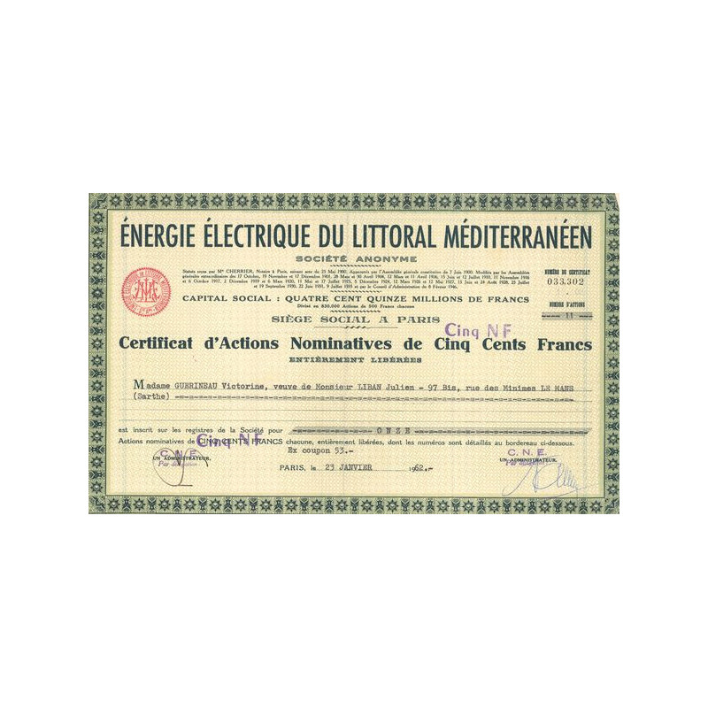 Energie Electrique du Littoral Méditerranéen (CN Act 500F)