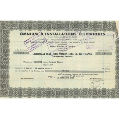 Omnium d'Installations Electriques (Anc Ets Devilaine & Rougé) (CN Act 375F)