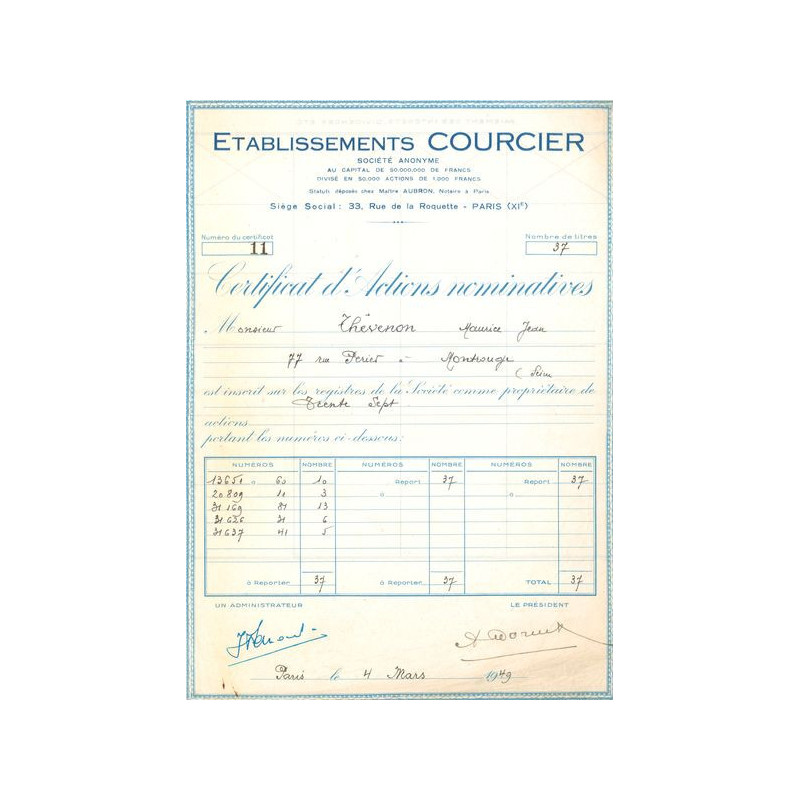 Ets Courcier (CN Act 1000F)