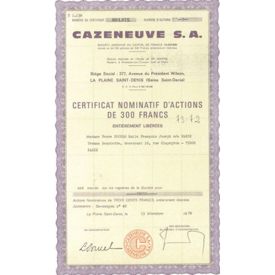 Cazeneuve S.A (CN Act 300F)