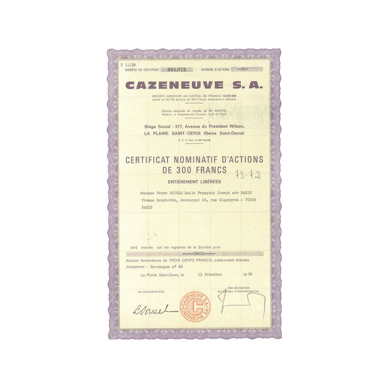 Cazeneuve S.A (CN Act 300F)
