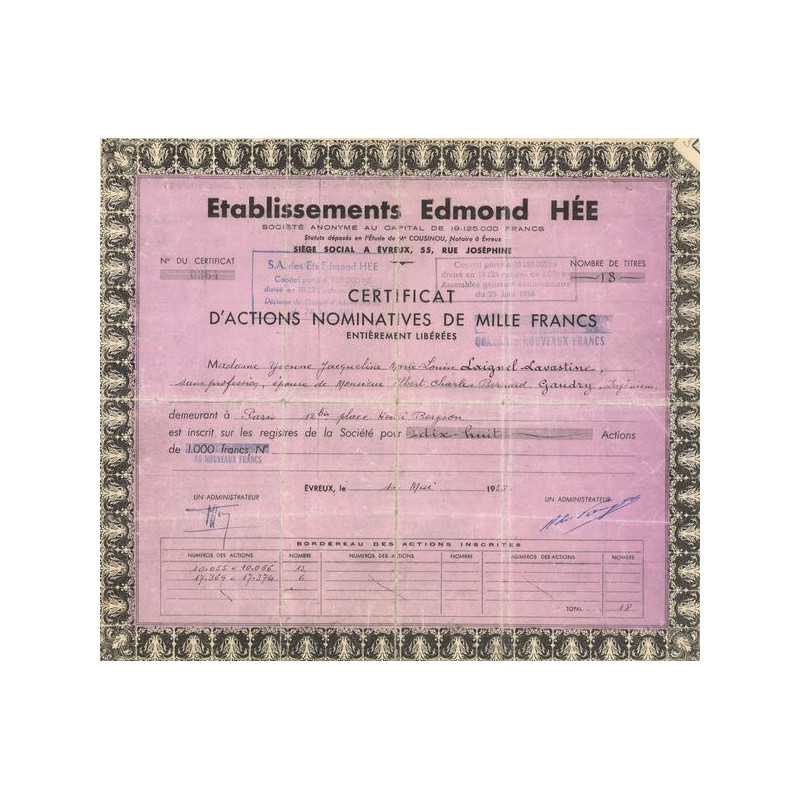 Ets Edmond Hée (CN Act 1000F)