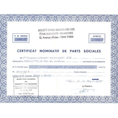 Sté Civile Immobilière des Ets Financiers (CN Act 60F)