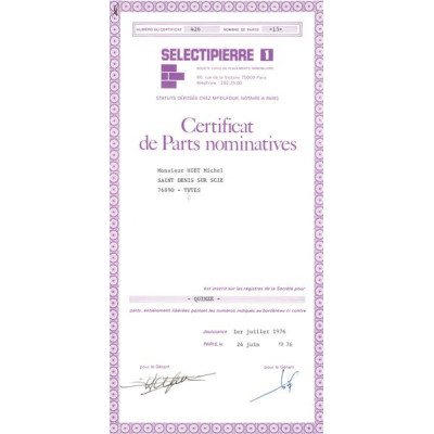 Selectipierre (Certif Nomin)