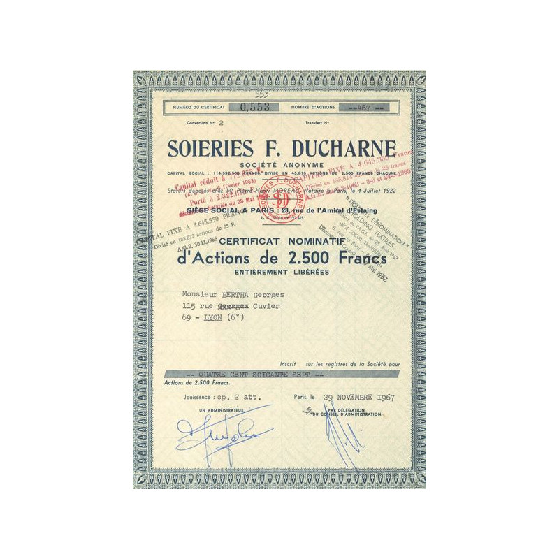 Soieries F. Ducharne (CN Act 2500F)