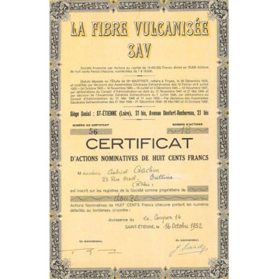 La Fibre Vulcanisée SAV (CN Act 800F)