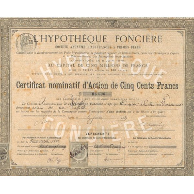 L'Hypothécaire Foncière (CN Act 500F)